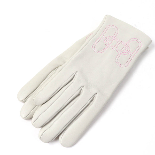 Hermes Chaine d'Ancre H motif Lamb Leather Silk Gloves