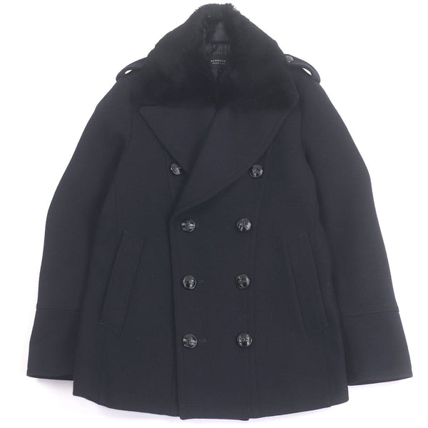 Burberry Black Label Rabbit Fur Double-breasted Coat