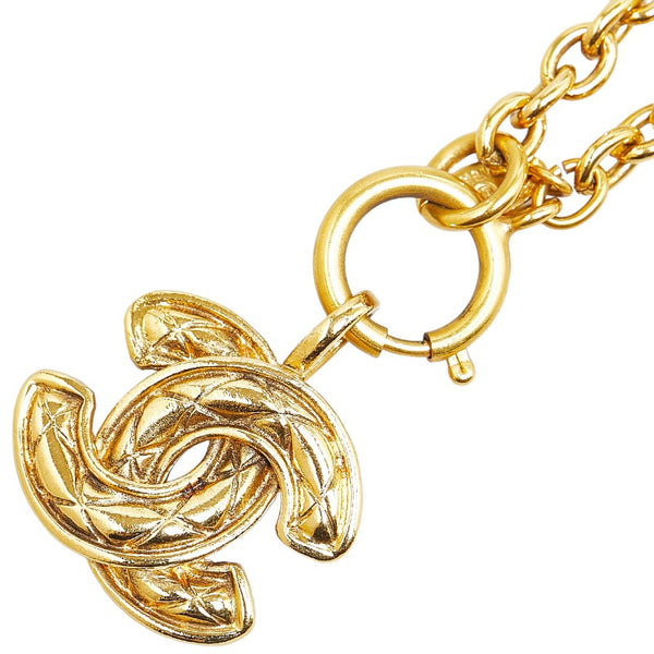 Chanel Matelasse Coco Mark Necklace Gold