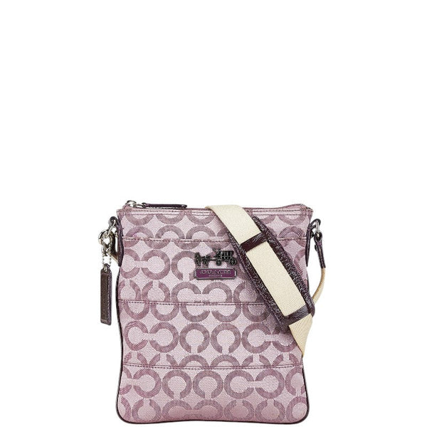 Coach Tribeca Op Art Canvas Patent Leather Shoulder Bag