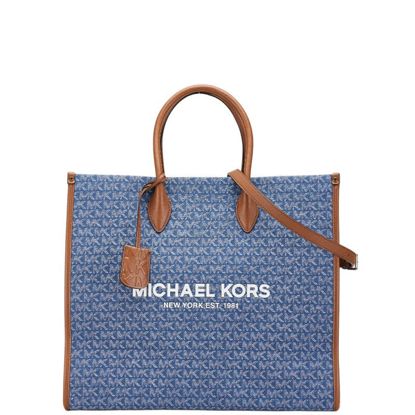 Michael Kors Mirella Large North South Denim Leather 2way bag