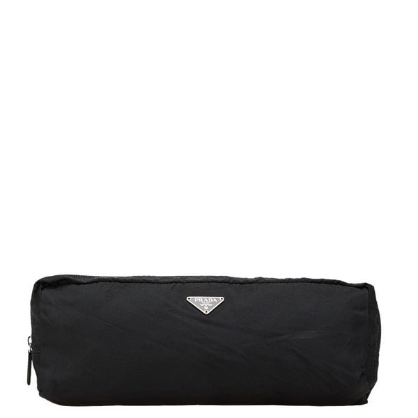 Prada Triangle Logo Plate Nylon Pouch