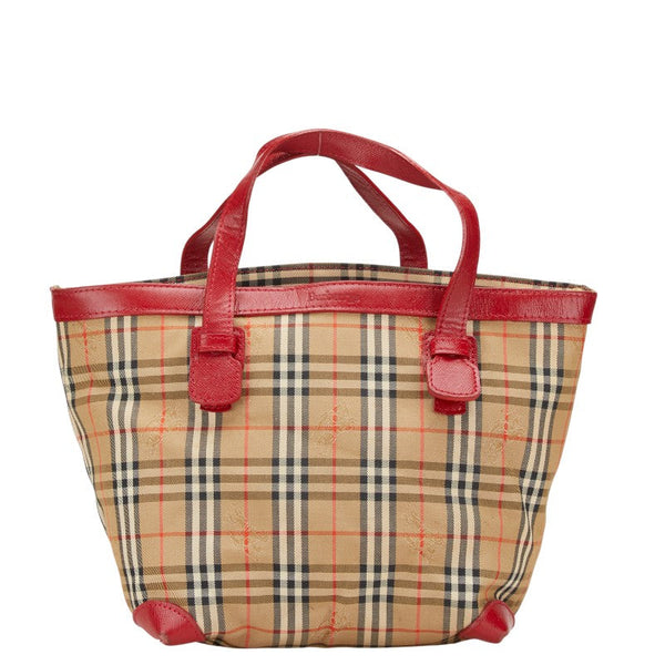 Burberry Nova Check Shadow Horse Canvas Leather Handbag