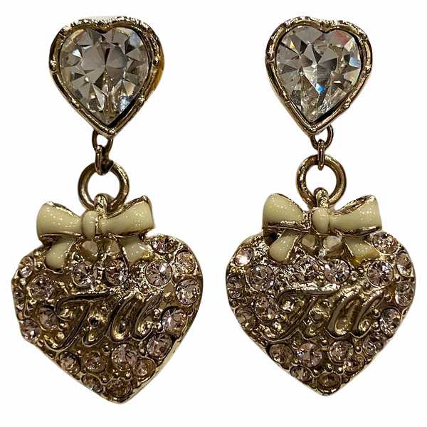 Jill Stuart Heart Ribbon Gold 2WAY Earrings