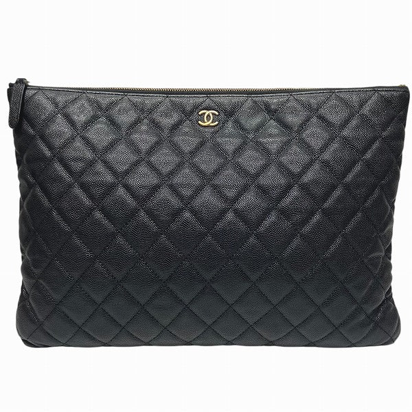 Chanel Matelasse Caviar Skin Clutch Bag