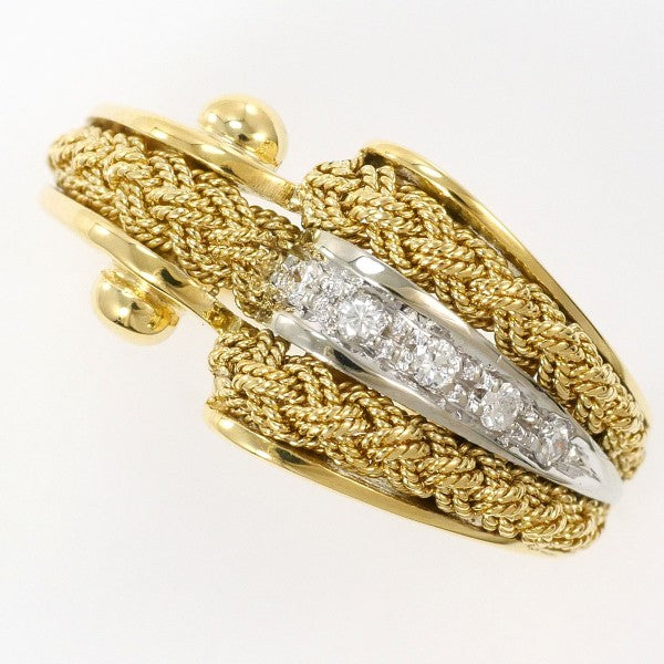 Au750 Yellow Gold White Gold Diamond Ring