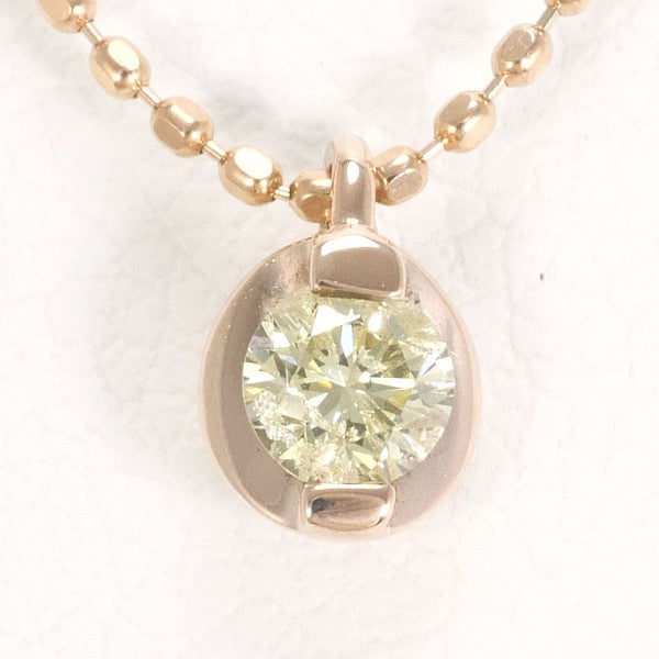 10K Pink Gold Yellow Diamond Necklace