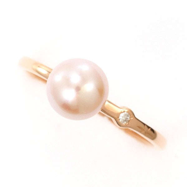 Nojess K10 Pink Gold Pearl Diamond Ring