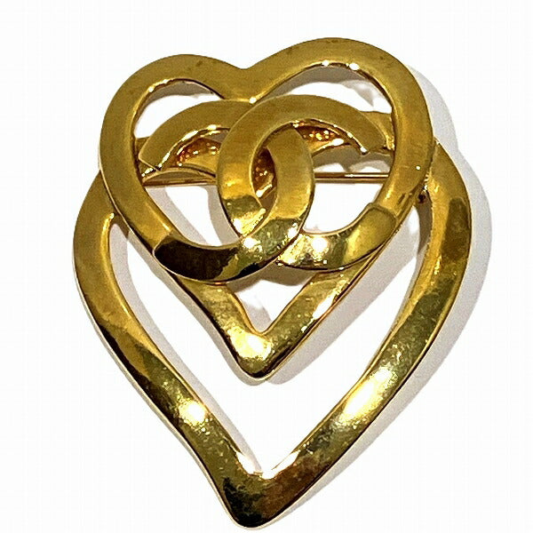 Chanel Coco Mark Double Heart Brooch
