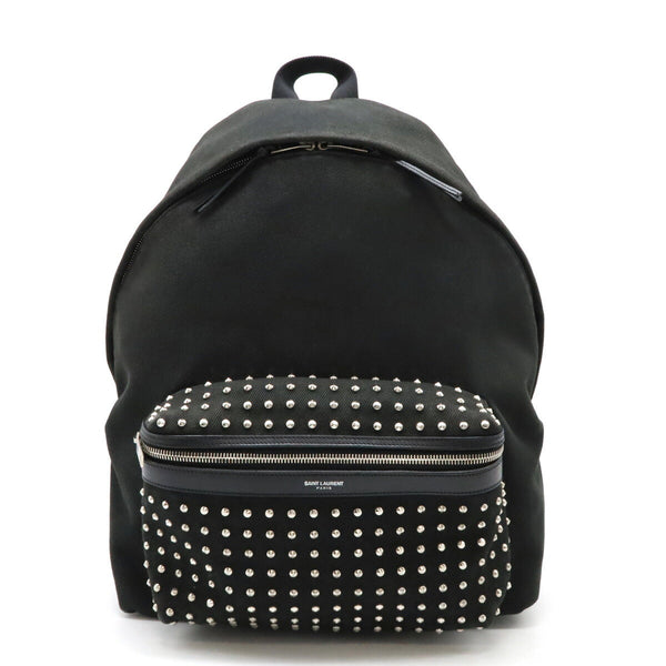 Saint Laurent Canvas Leather Studs Backpack 360206