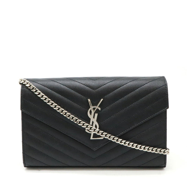 Saint Laurent Paris Monogram Leather 2way Chain Wallet