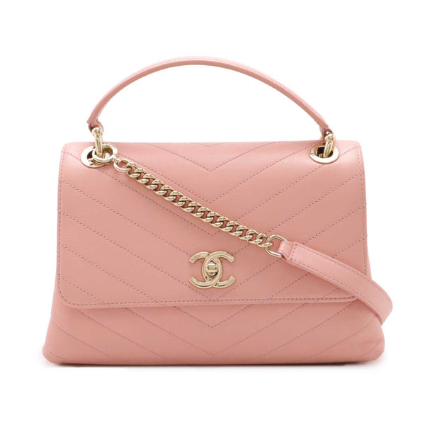 Chanel V Stitch 2way Handbag Leather