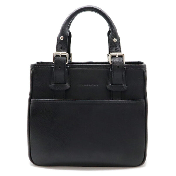 Burberry Leather Handbag Tote Bag Black