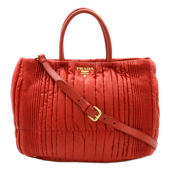 Prada Tessuto Impuntu 2way bag Nylon Leather