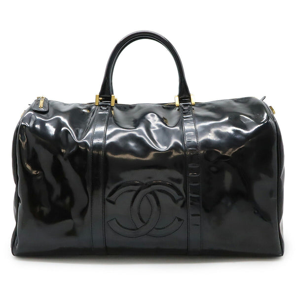 Chanel Coco Mark Patent Leather Boston Bag