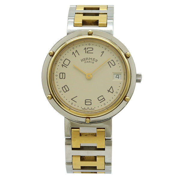 Hermes Clipper Stainless Steel Gold Plated Quartz