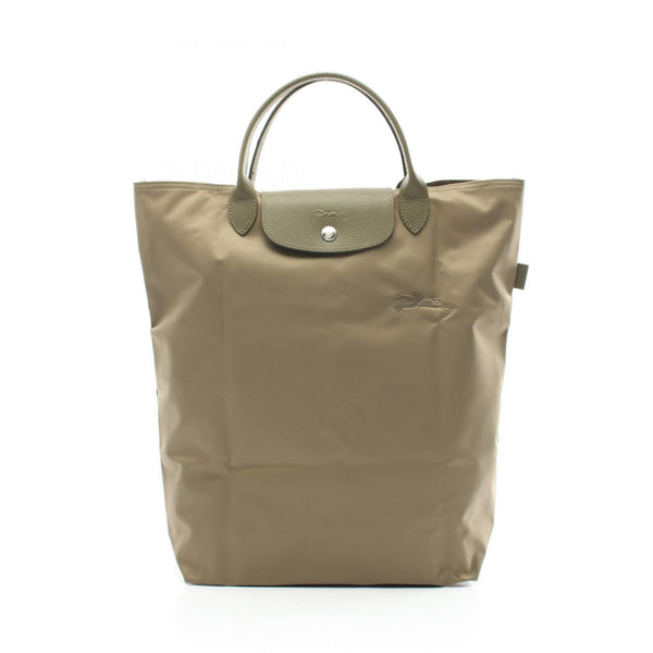 Longchamp Le Pliage Green Fabric Leather Tote Bag