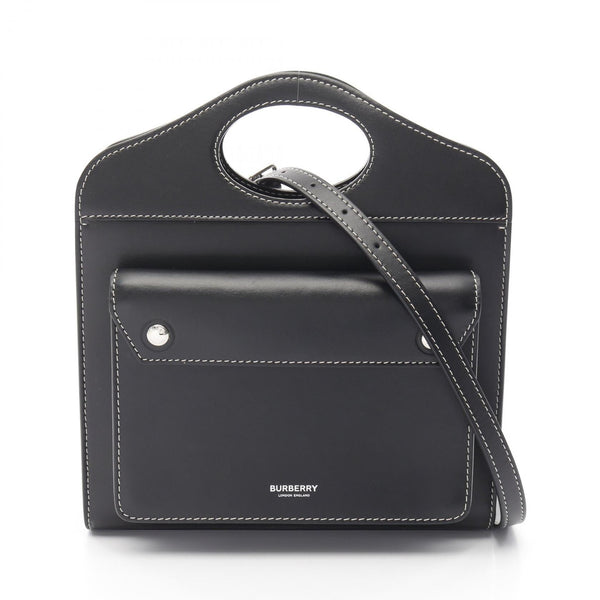 Burberry Mini Topstitch Leather Handbag