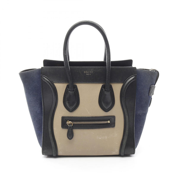 Celine Luggage Micro Shopper Leather Suede Tote Bag