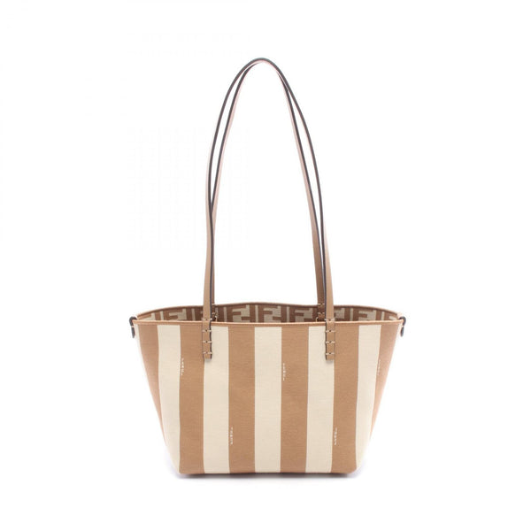 Fendi Roll Small Canvas Leather Tote Bag