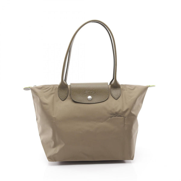 Longchamp Le Pliage Green Nylon Leather Tote Bag