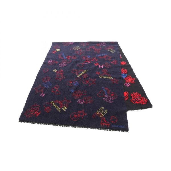 Chanel Coco Mark Camellia Wool Silk Cashmere Stole