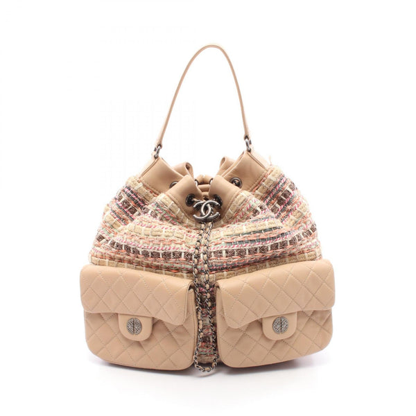Chanel Matelasse Coco Mark Fabric Lambskin Backpack