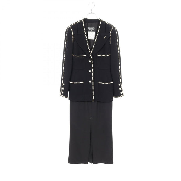 Chanel Camellia Button Wool Silk Suit
