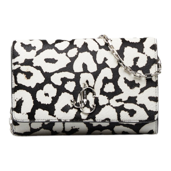 Jimmy Choo Haircalf Leather Leopard Chain Shoulder Bag