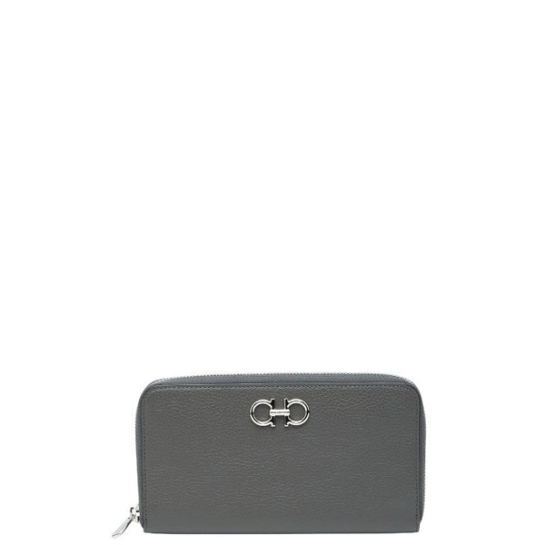 Salvatore Ferragamo Gancini Leather Long Wallet