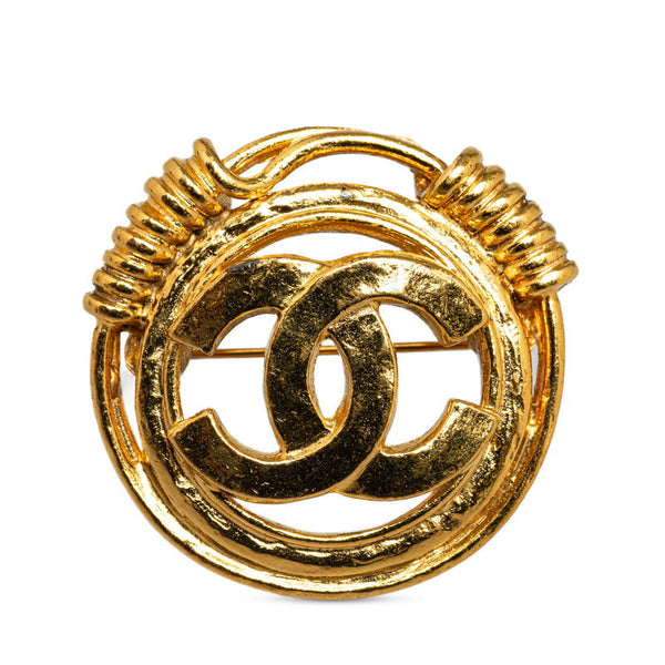 Chanel Gold Plated Coco Mark Brooch 94P