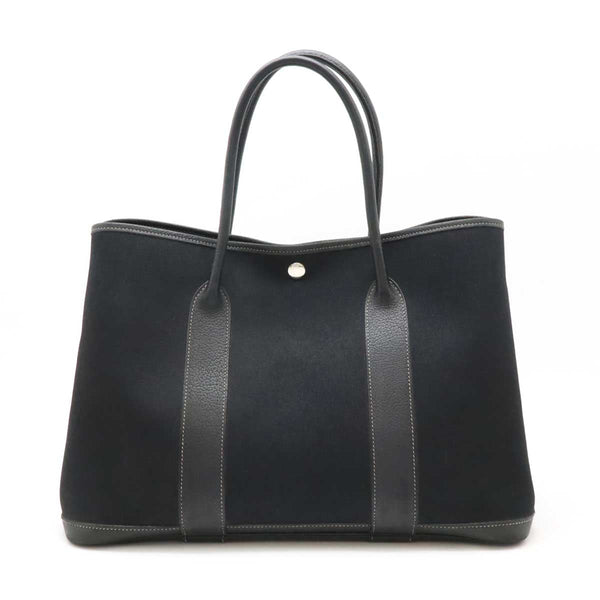 Hermes Garden Party PM Toile Officier Leather Tote Bag
