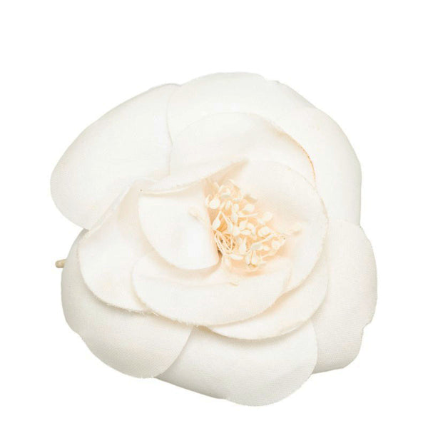 Chanel Camellia Corsage Canvas Brooch