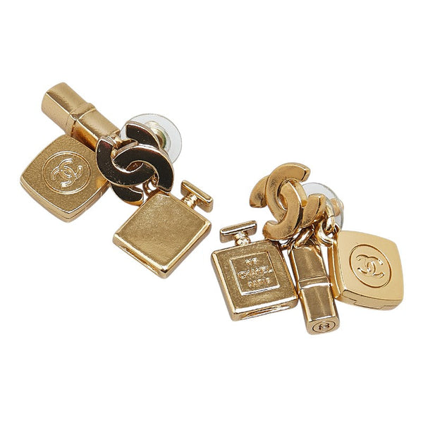 Chanel Coco Mark Perfume Lipstick Foundation Swing Cosmetic Motif Earrings