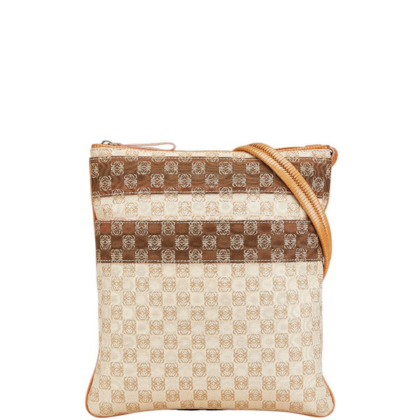 Loewe Anagram Canvas Leather Shoulder Bag