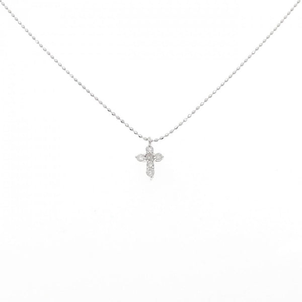 Au750 White Gold Cross Diamond Necklace