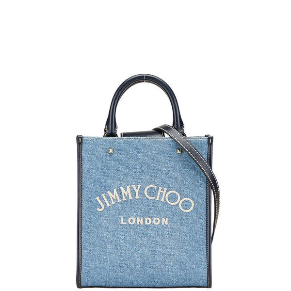 JIMMY CHOO VARENNE Denim Leather 2way Bag