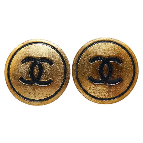 Chanel Coco Mark Button Earrings