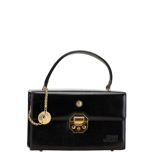 Versace Sunburst Logo Leather Handbag