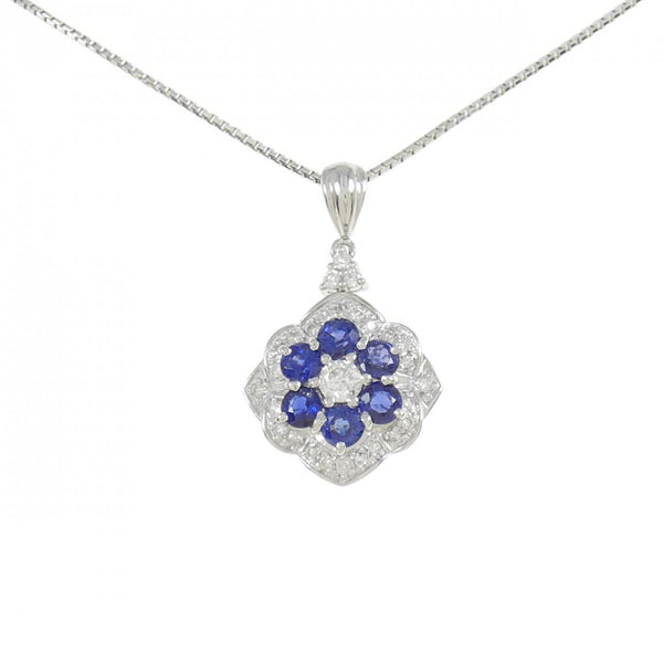 Platinum Sapphire Diamond Necklace