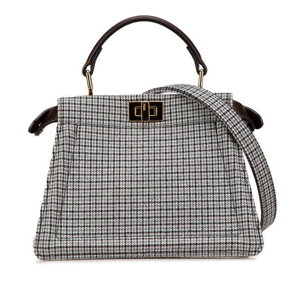 Fendi Peekaboo ISeeU Cotton Leather 2way Bag