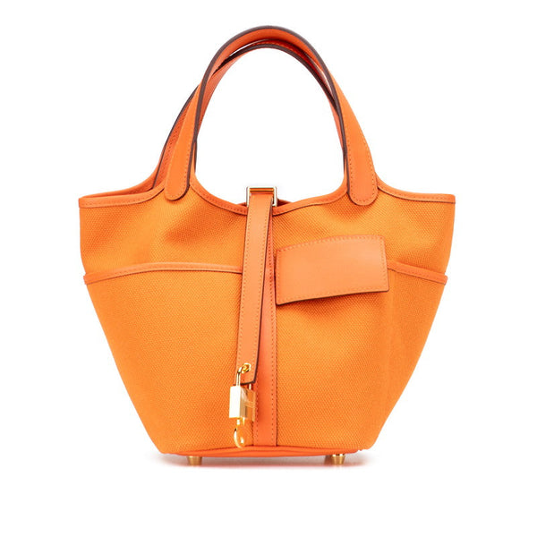 Hermes Picotin Lock CargoPM Veau Swift Toile Goelan Handbag