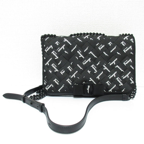Salvatore Ferragamo Vara Ribbon Logo Mesh Chain Shoulder Bag