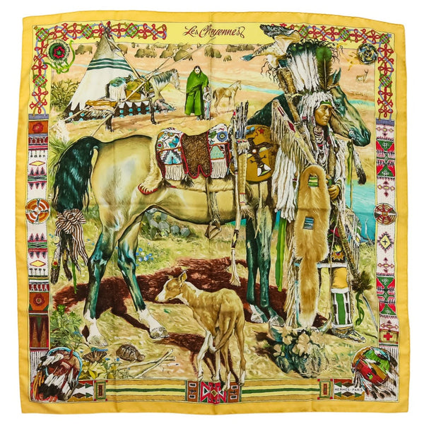 Hermes Les Cheyennes Silk Scarf