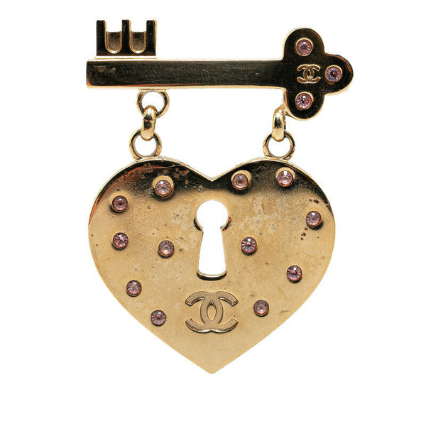 Chanel Coco Mark Heart Cadena Motif Brooch