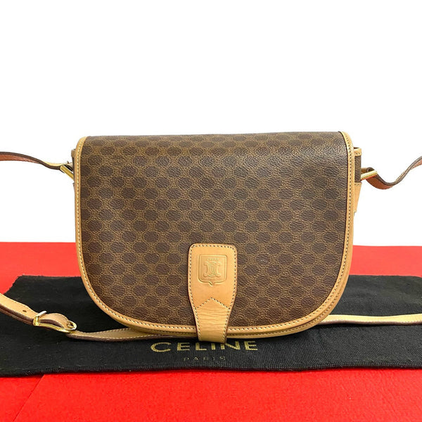 Celine Macadam Leather Shoulder Bag