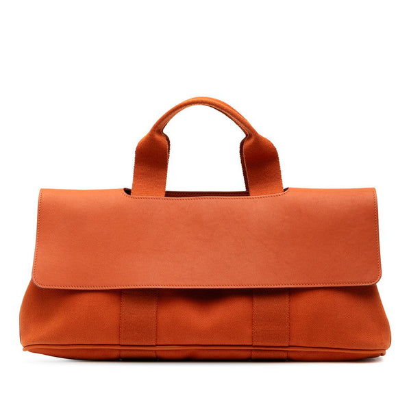 Hermes Valparaiso LongMM Toile Chevron Leather Handbag