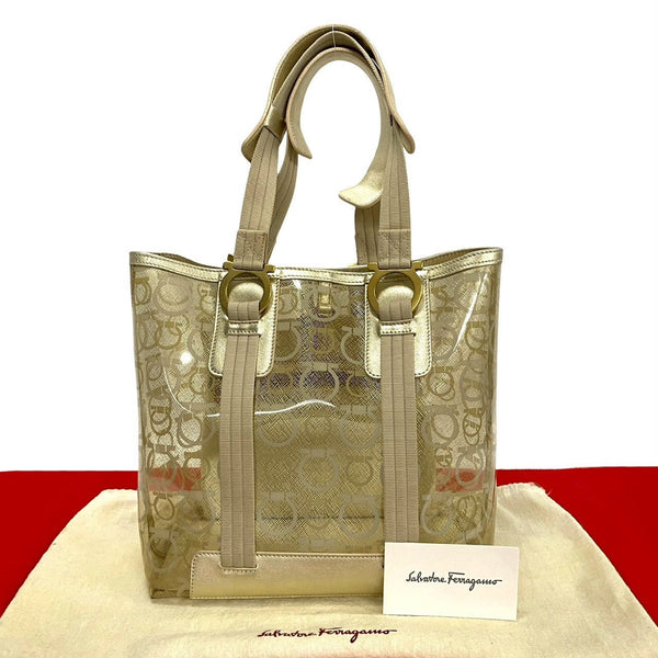 Salvatore Ferragamo Gancini Leather 2way Tote Bag