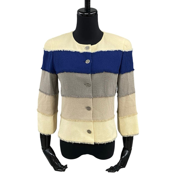 Chanel No Collar Jacket Wool Jacket