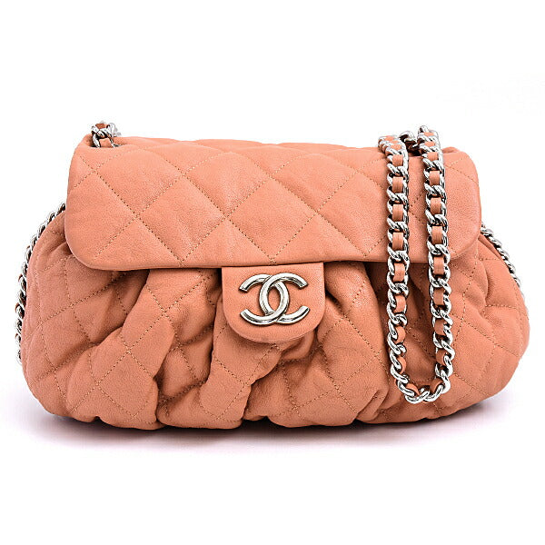 Chanel Calfskin Matelassé Chain Shoulder Bag Pink